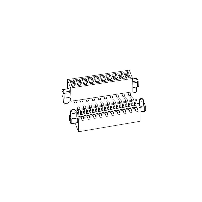 排母PH1.27*H3.4mm双排带侧柱SMT系列